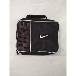 Nike Red &‎ Black Lunch Box Tote Insulated Thermal Bag Zip Up 10 X 8 Kids Adults